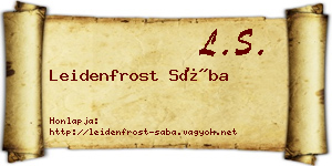 Leidenfrost Sába névjegykártya