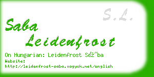 saba leidenfrost business card